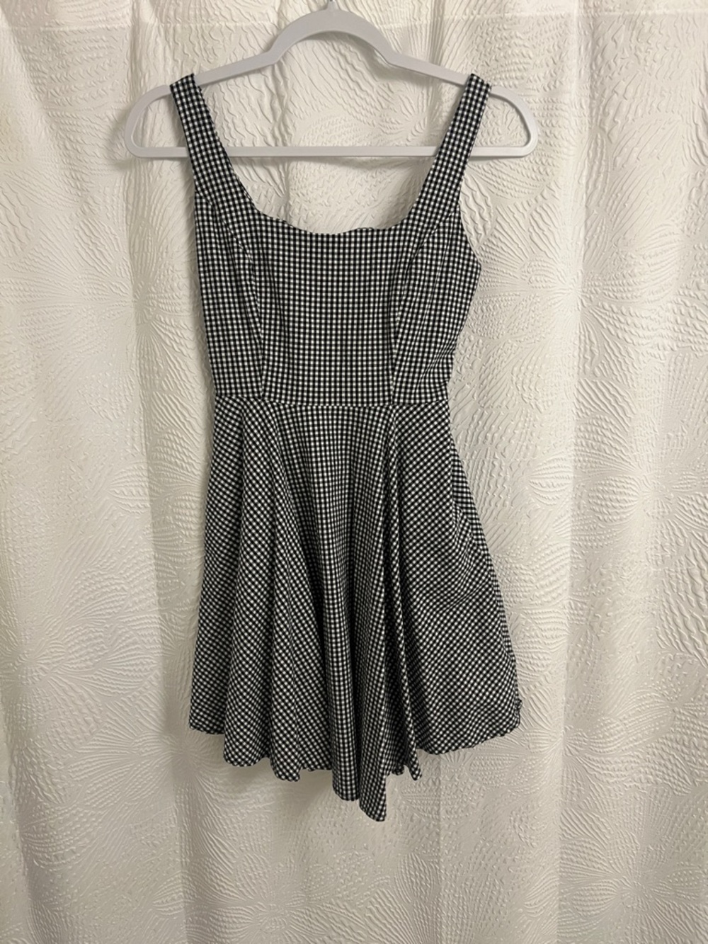Black & White Gingham Mini Dress - Classic A-Line